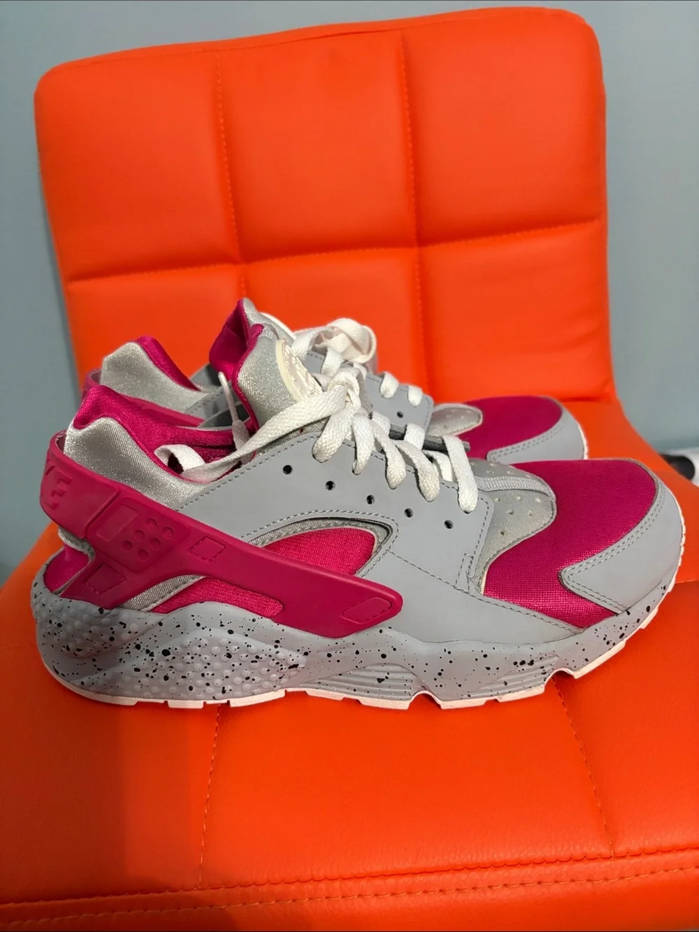 Nike Air Huarache Pink and Gray Sneakers